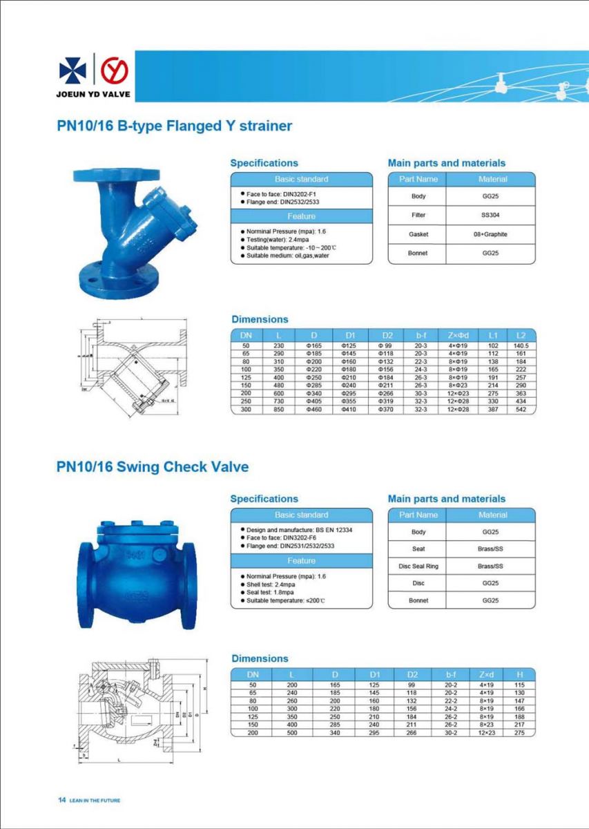 DIN PN16 Swing check valve van 1 chiều lá gang PN16 Joeun Hàn quốc